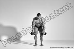 Underwear Man White Moving poses Muscular Short Brown Dynamic poses Academic